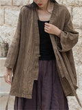 Women's Loose Ramine V Neck Tie-dye Lace Up Cardigan Jacket
