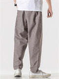 Casual Men's Linen Drawstring Straight Pants