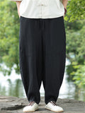 Men's Summer Simple Solid Color Linen Casual Harem Pants