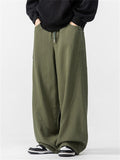 Retro Men's Comfy Japanese Style Elastic Waist Drawstring Loose Pants
