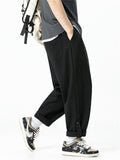 Men's Japanese Style Casual Solid Color Cargo Straight Pants