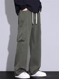 ‌Men's American Style Daily Wear‌ Loose Fit Straight Leg Cargo Pants with Pockets