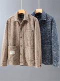Japanese Style Retro Cotton Lapel Pockets Jacket for Men