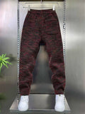 Men's Color Block Casual Knitted Pants Anti-Wrinkle Winter Daily Wear