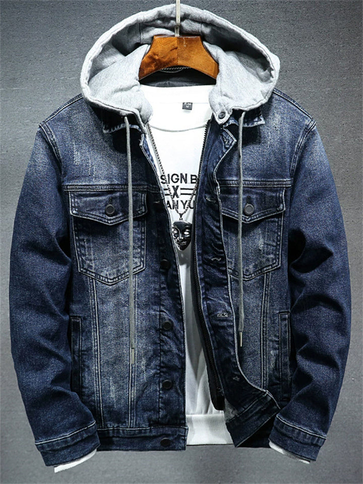 ‌Men's Japanese Style Detachable Thermal Lined Denim Jackets