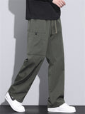 Men's Autumn Loose Fit Outdoor Drawstring Cargo Pants with Pockets