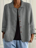 Women's Casual Solid Color Single Breasted Lapel Cardigan Shirts
