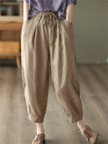 Women's Summer Casual Drawstring Harem Cropped Pants