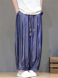 Men's Summer Chinese Style Pleated Baggy Loose Fit Pants