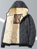 Men's Warm Zip Up Fleece Lined Hooded Jacket Winter Outdoor Coats