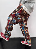 Men's Vintage Street Style Ethnic Style Jacquard Tapered Pants