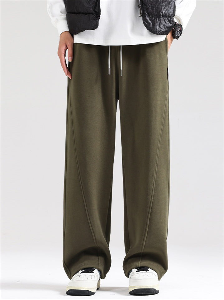 Men's Solid Color Casual Straight Wide Leg Sweatpants