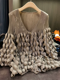‌Women's One Size Chic Ruffled Lace Up Cardigan Shirts
