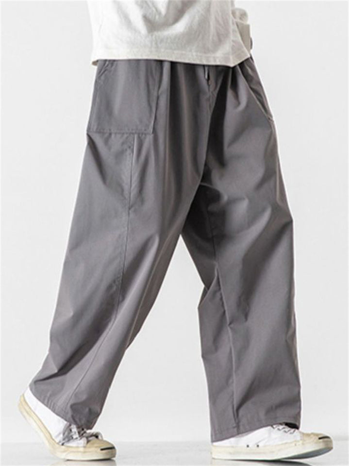 Japanese Style Men's Trendy Cropped Straight Cargo Pants