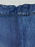 Women's Retro Neckline Embroidery Mid Length A-Line Denim Dress