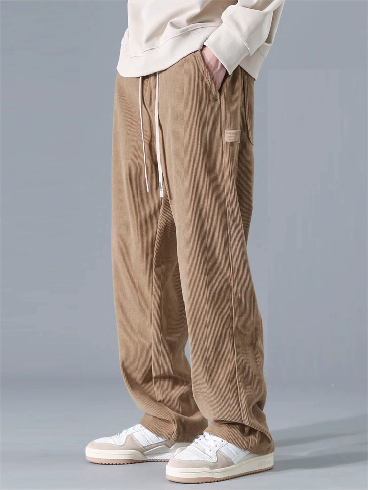‌Men's Autumn Retro Loose Fit Corduroy Casual Wide Leg Pants