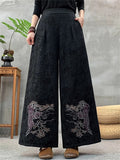 Women's Elegant Vintage Simple Jacquard High Rise Wide Leg Pants