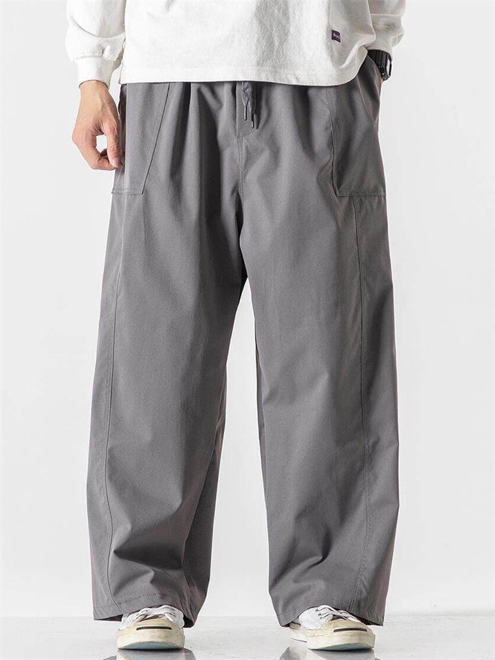 Japanese Style Men's Trendy Cropped Straight Cargo Pants