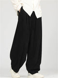 Men's Casual Cozy Solid Color Wide Leg Elastic Waist Corduroy Pants