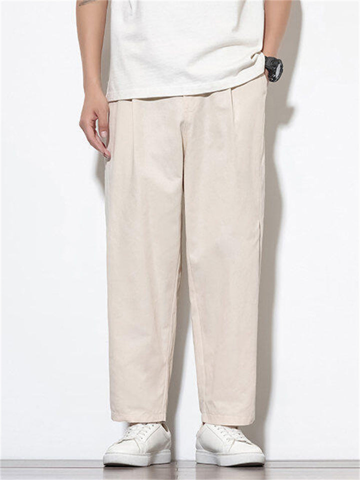 Men's Summer Simple Solid Color Casual Straight Pants