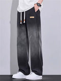 Men's Autumn Spring Casual Loose Straight Fit Tencel Denim Pants