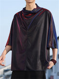 Men's Trendy Gradient Pile Collar Short Sleeve Shirts
