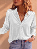Women Sequin Velvet Button Down Long Sleeve Party Blouse