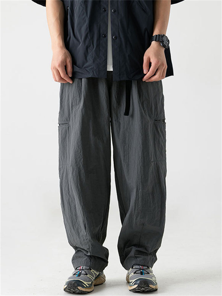 Male's Outdoor Water Repellent Solid Color Pockets Straight Pants
