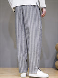 Men's Cozy Cotton Linen Striped Pants