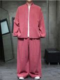 Chinese Style Vintage Men's Loose Fit Cotton Linen Kung Fu Tai Chi Suit Set