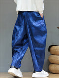 Men's Chinese Style Trendy Loong Print Wide-leg Bloomers Pants