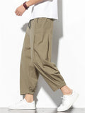 Men's Summer Comfort Simple Loose Fit Elastic Waist Carrot Pants