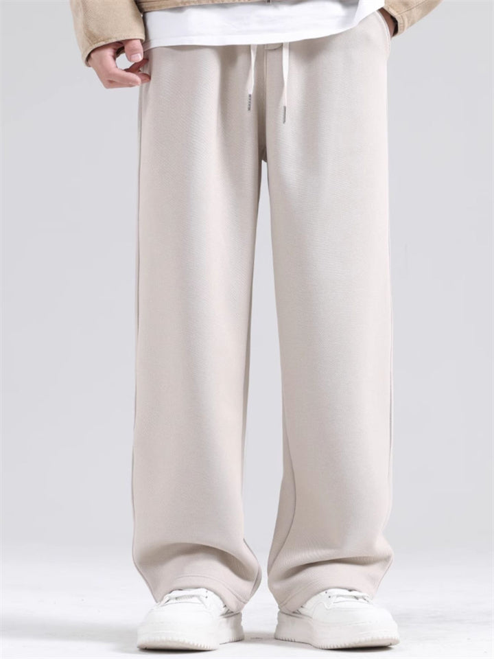 Men's Summer Casual Solid Color Drape Straight Wide Leg Pants