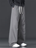 Men's Warm Winter Fleece-Lined Casual Straight Leg Pants Loose Fit