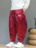 Men's Chinese Style Trendy Loong Print Wide-leg Bloomers Pants