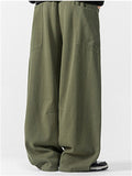 Retro Men's Comfy Japanese Style Elastic Waist Drawstring Loose Pants