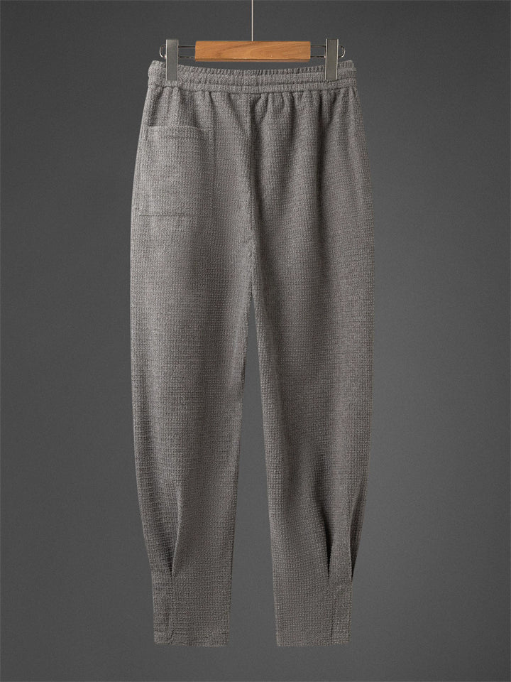 Men's Solid Color Fleece Closed Hem Drawstring Bloomers Pants