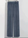 Comfy Straight Wide Leg Pants for Men with High Waist and Button Details