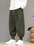 Men's Chinese Style Streetwear Corduroy Autumn Harem Jogger Pants