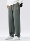 Men's Spring Autumn Comfort Loose Fit Straight Leg Pants with Pockets