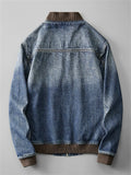 ‌Men's Casual Distressed Streetwear‌ Denim Bomber Jackets with Pockets