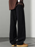Men's Simple Comfy Breathable Elastic Waist Loose Fit Straight Leg Casual Pants