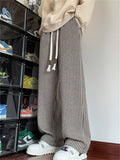 Men's Grunge Style Striped Straight Leg Trousers