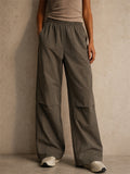 Women Streetwear Outdoor Wide Leg Baggy Cargo Parachute Pants