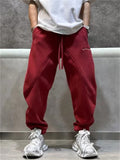 Men's Casual Autumn Fleece Lined Harem Jogger Pants with Drawstring