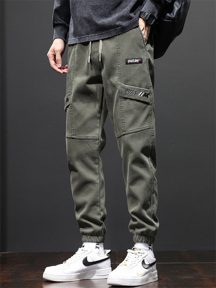 Men's Loose Fit Drawstring Casual Sports Cargo Joggers Pants with Multi-Pockets