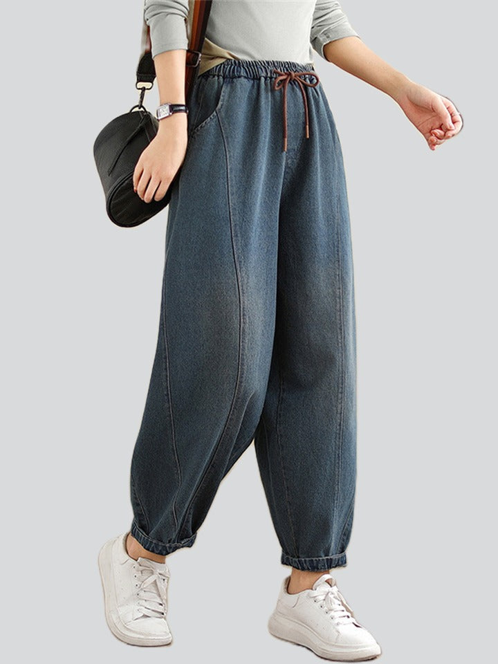 Women's Personalized Spliced Denim Pants