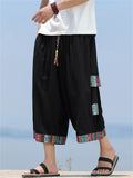 Men's Summer Ethnic Style Loose Drop Crotch Capri Pants
