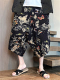 Men's Summer Ethnic Style Beach Bloomers Drop Crotch Capri Pants