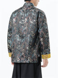 Male Cloud Sea Wave Jacquard Metal Button Jackets